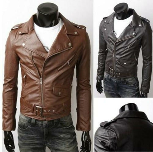 MKR Stealth Black Mens Leather Biker Jacket