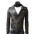 MKR Stealth Black Mens Leather Biker Jacket
