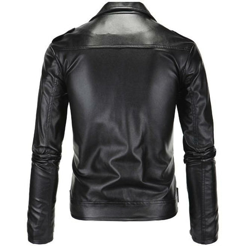 MKR Stealth Black Mens Leather Biker Jacket