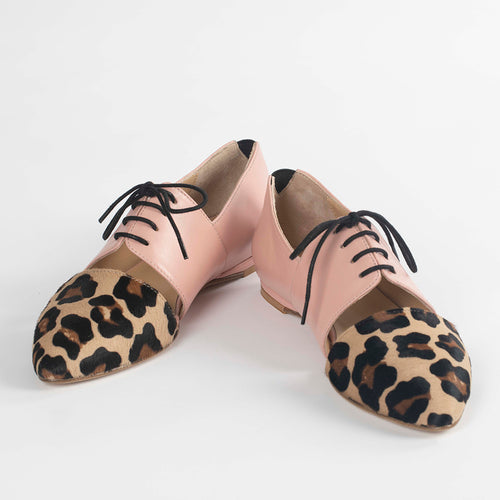 Calf Hair Leather Flat Shoes