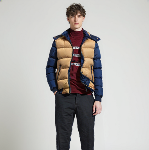 Mkr Two Tone Puffer Jacket with Removable Hood